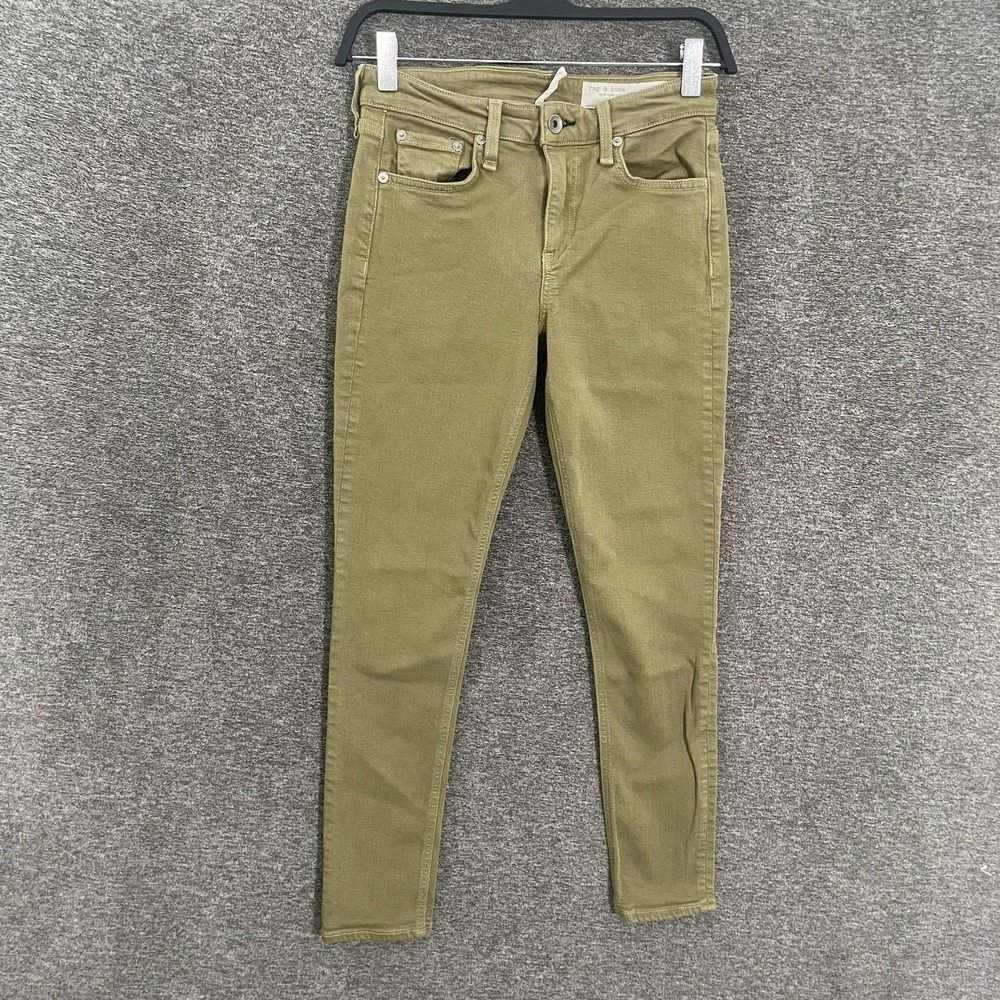 Rag & Bone Cate Mid Rise‎ Ankle Skinny Jeans Womens 26 Green Stretch 26x26